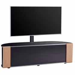 MDA Designs Sirius 1600 Black TV Cabinet with Walnut/Oak Interchangeable Trims for Screen TVs up to 70â with Mounting Bracket
