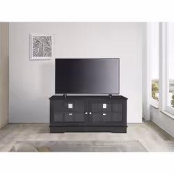 MDA Designs Hamilton Black Freestanding Traditional TV Cabinet with Storage Elegant Classic Design for Flat Screen TVs up to 55"