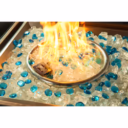 MDA Designs Ostara Stylish Wicker Garden and Patio Glass Tabletop Gas Fire Pit - Additional view 4