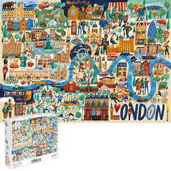 London Jigsaw Puzzle - 1000 Piece Illustrated City Puzzle 100% Recycled Card Board by bopster