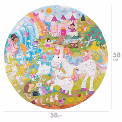 150 Piece Round Jigsaw Puzzle - Unicorn