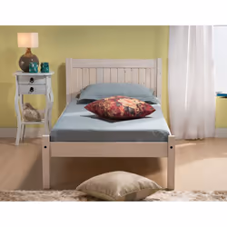 Rea Single Bed-White Washed