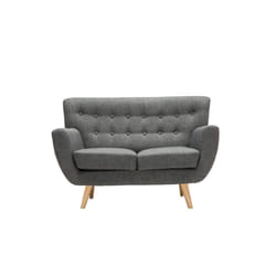 2 Seater Sofa Grey Birlea Loft Settee Modern Retro Style Fabric Wood Legs