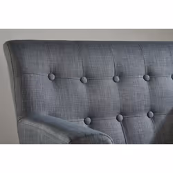 2 Seater Sofa Grey Birlea Loft Settee Modern Retro Style Fabric Wood Legs
