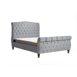 Grey Super King Bed Frame Colorado Chesterfield Sleigh Fabric 6FT 180cm Size