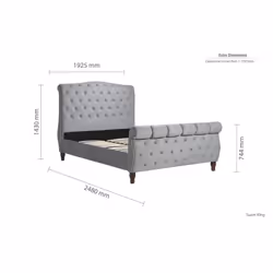 Grey Super King Bed Frame Colorado Chesterfield Sleigh Fabric 6FT 180cm Size - Additional view 10