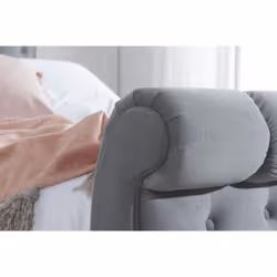 Grey Super King Bed Frame Colorado Chesterfield Sleigh Fabric 6FT 180cm Size - Additional view 5