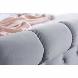 Grey Super King Bed Frame Colorado Chesterfield Sleigh Fabric 6FT 180cm Size - Additional view 9