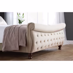 Beige King Size Bed Frame Birlea Copenhagen Warm Stone Fabric Super 6FT 180cm