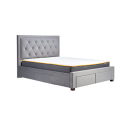 Woodbury 4 Drawer Fabric Bed - Grey - Premium Storage Bed
