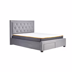 Woodbury 4 Drawer Fabric Bed - Grey - Premium Storage Bed - Additional view 3