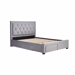 Woodbury 4 Drawer Fabric Bed - Grey - Premium Storage Bed - Additional view 4