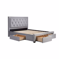 Woodbury 4 Drawer Fabric Bed - Grey - Premium Storage Bed - Additional view 5