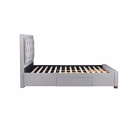 Woodbury 4 Drawer Fabric Bed - Grey - Premium Storage Bed - Additional view 8