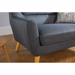 2 Seater Sofa Grey Birlea Lambeth Medium Settee Scandinavian Modern Retro