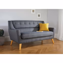 3 Seater Sofa Grey Birlea Lambeth Large Settee Scandinavian Modern Retro