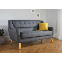 3 Seater Sofa Grey Birlea Lambeth Large Settee Scandinavian Modern Retro