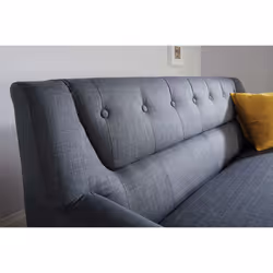 3 Seater Sofa Grey Birlea Lambeth Large Settee Scandinavian Modern Retro