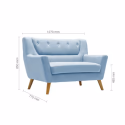 2 Seater Sofa Blue Birlea Lambeth Duck Egg Medium Settee Scandinavian Retro - Additional view 7