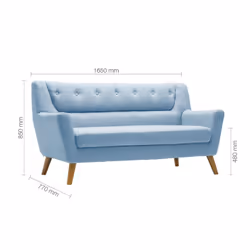 3 Seater Sofa Blue Birlea Lambeth Duck Egg Large Settee Scandinavian Retro - Additional view 7