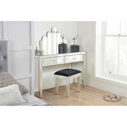 Mirrored Console Birlea Valencia 2 Drawer Bevelled Mirror Dressing Table
