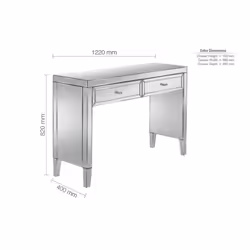 Mirrored Console Birlea Valencia 2 Drawer Bevelled Mirror Dressing Table - Additional view 7