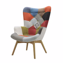 Multi Coloured Armchair Birlea Sloane Easy Fireside Chair Scandinavian Patchwork - Additional view 4