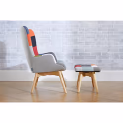 Multi Coloured Armchair Birlea Sloane Easy Fireside Chair Scandinavian Patchwork - Additional view 7