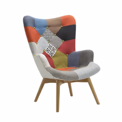Multi Coloured Armchair Birlea Sloane Easy Fireside Chair Scandinavian Patchwork - Additional view 9