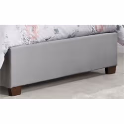 Grey Double Bed Frame Cologne Upholstered Headboard 135cm 4FT6 Fabric