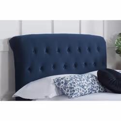 Blue Small Double Bed Frame Brompton Upholstered Headboard 120cm 4FT Wood Fabric