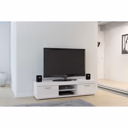 White Gloss TV Unit Birlea Edgeware Entertainment Living Room Stand Cabinet