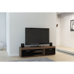 Birlea Edgeware Walnut & Black High Gloss 2 Door Tv Unit