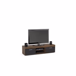 Birlea Edgeware Walnut & Black High Gloss 2 Door Tv Unit