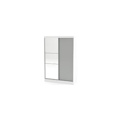 Larz 2 Door Sliding Wardrobe With Mirror-White & Grey