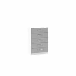 Birlea Lynx White & Grey Gloss 5 Drawer Chest