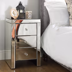 Seville 3 Drawer Mirrored Bedside