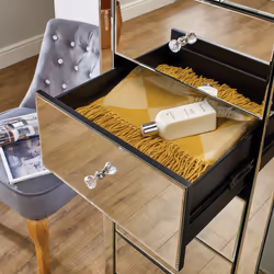 Seville 3 Drawer Mirrored Bedside - Additional view 9