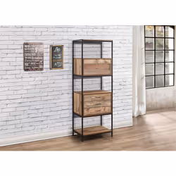Industrial Shelving Unit Birlea Urban Chic 3 Drawer Bookcase Shelves Wood Metal