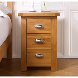 Woburn Oak 3 Drawer Bedside