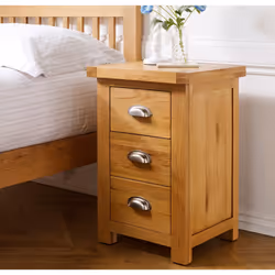 Woburn Oak 3 Drawer Bedside - Additional view 4