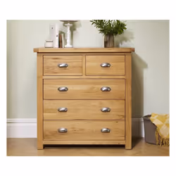 Oak Chest of Drawers Birlea Woburn 3+2 Drawer Solid Wood Traditional Assembled