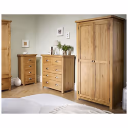 Oak Chest of Drawers Birlea Woburn 3+2 Drawer Solid Wood Traditional Assembled - Additional view 4