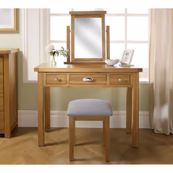 Oak Dressing Table Birlea Woburn 3 Drawer Solid Wood Traditional - Additional view 10