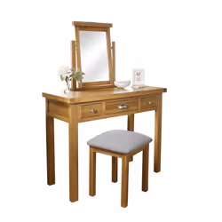 Oak Dressing Table Birlea Woburn 3 Drawer Solid Wood Traditional - Additional view 5