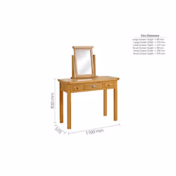 Oak Dressing Table Birlea Woburn 3 Drawer Solid Wood Traditional - Additional view 8