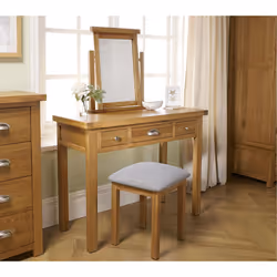 Oak Dressing Table Birlea Woburn 3 Drawer Solid Wood Traditional - Additional view 9