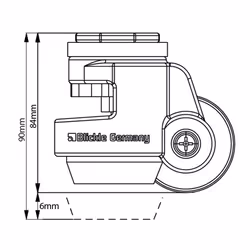 Levelling Castor 50mm Wheel 250kg Capacity Leveling - Made by Blickle Germany