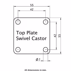Levelling Castor 45mm Wheel Blickle Castor 180kg Capacity HRP-POA 45G