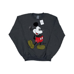 Disney Mens Mickey Mouse Classic Kick Sweatshirt - S, Dark Heather